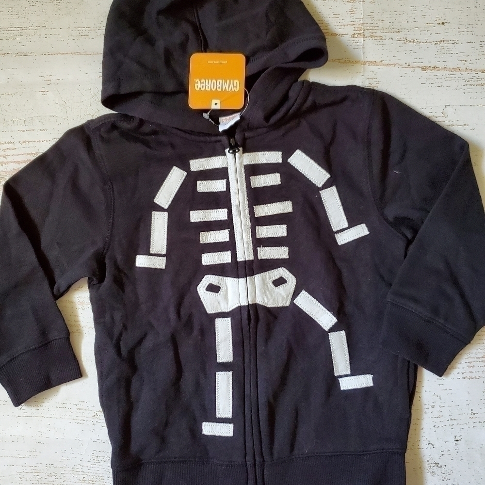 Gymboree Halloween Skeleton Zip Up Hoodie 5T NWT - Picture 4 of 4